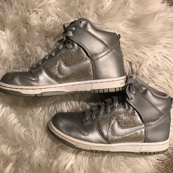 Nike Shoes - NIKE Silver High-Tops